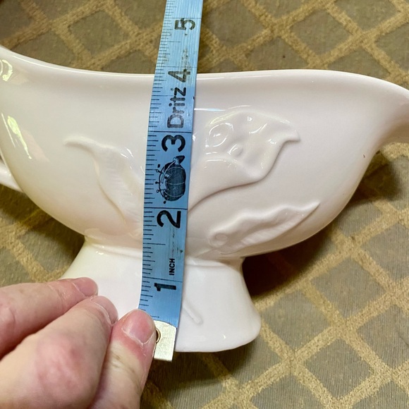 🔥Calla Lily White Ceramic Gravy Boat with Underplate🔥 Vintage - Picture 5 of 8